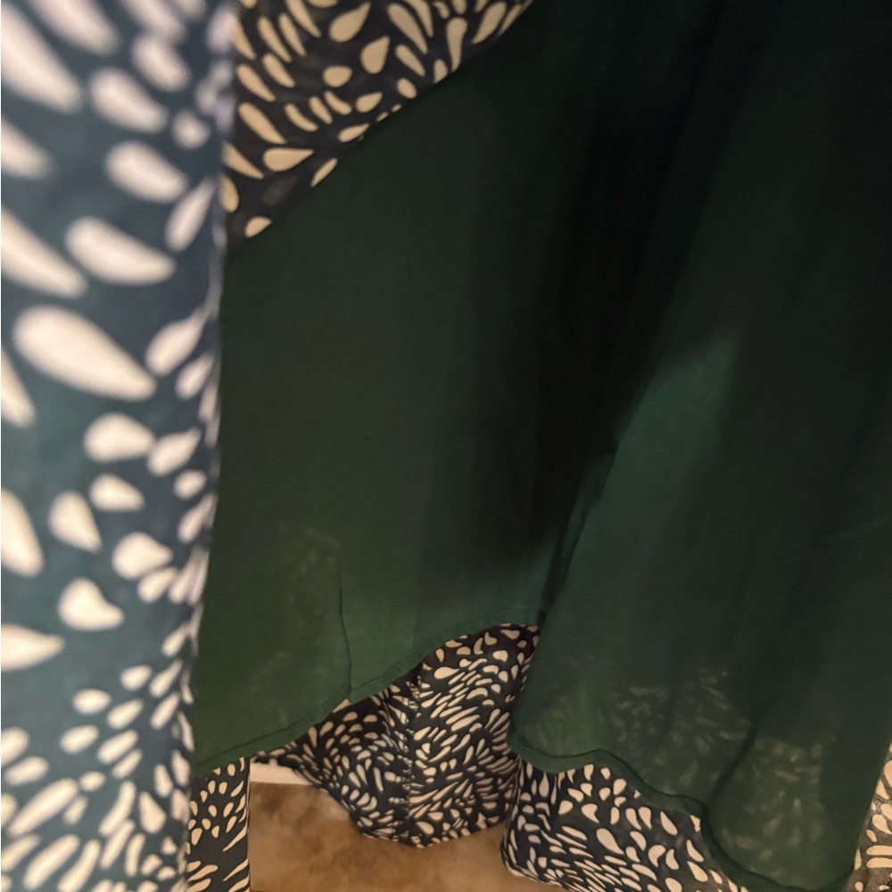 O.P.T. River Midi Dress Green Abstract Paisley Women’s Large - Picture 8 of 11